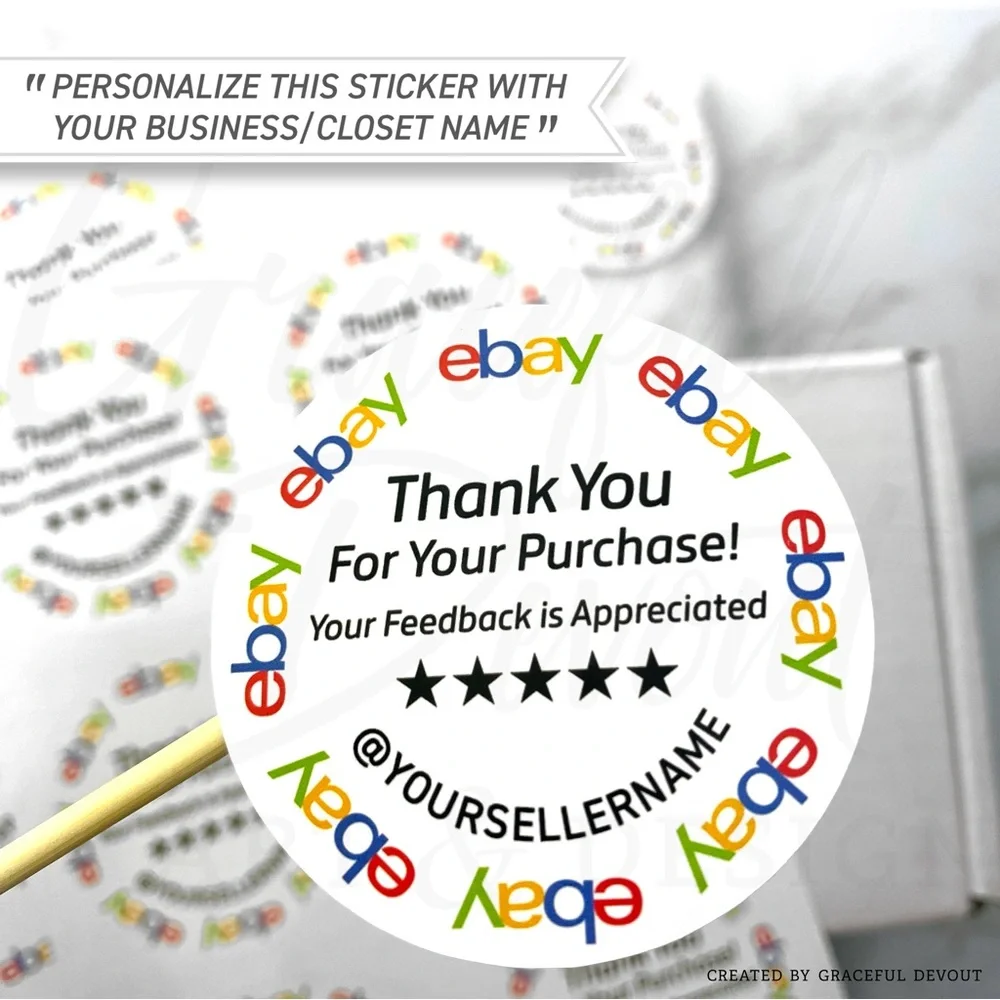 Ebay- 2" (inches) Thank You Round Sticker (96ct.) [GD35-96] - Picture 3 of 6